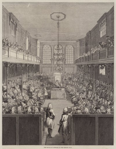 Alahuone istunnossa 1741-2 (kaiverrus) tekijältä English School