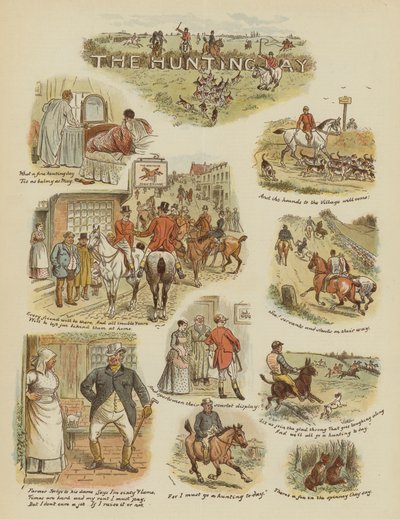 Metsästyspäivä (chromolitho) tekijältä English School