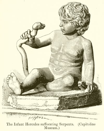 Herkules-lapsi tukehtuva käärme. (Capitoline Museum) tekijältä English School