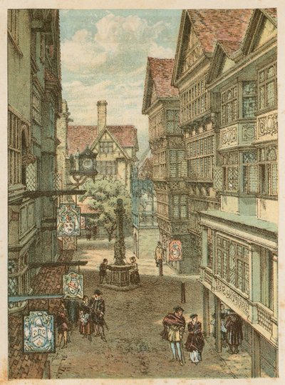 Kansainvälinen terveysnäyttely South Kensingtonissa, 1884: vanha Lontoon katu tekijältä English School