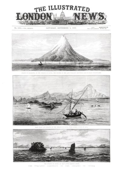 The Island of Krakatoa, The Illustrated London News -lehden etukansi, 8. syyskuuta 1883 tekijältä English School