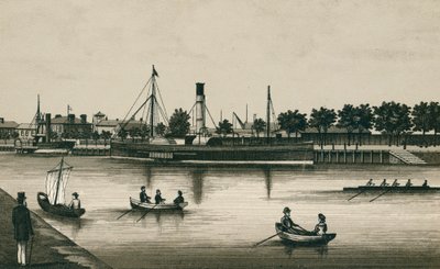 The Landing Stage River View, Ipswich (litografia) tekijältä English School