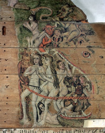 The Last Trump, Wenhaston Doomista, n. 1500-20 (maalattu puu) tekijältä English School