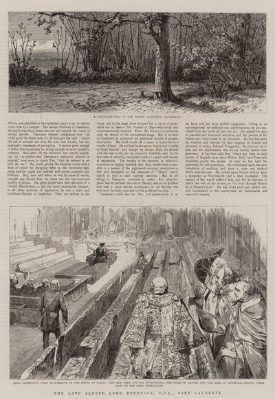 Edesmennyt Alfred Lord Tennyson, DCL, runoilijavoittaja (kaiverrus) tekijältä English School