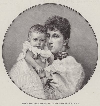 Edesmennyt Bulgarian prinsessa ja prinssi Boris (kaiverrus) tekijältä English School