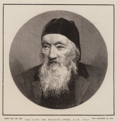 Edesmennyt Sir Richard Owen, KCB, FRS (kaiverrus) tekijältä English School