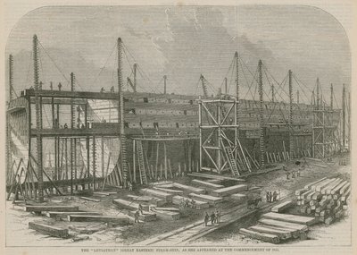 Leviathan (Iso Itä) -höyrylaiva sellaisena kuin se ilmestyi vuoden 1855 alussa tekijältä English School