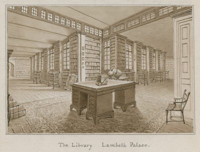 Kirjasto, Lambeth Palace, Lontoo (wc paperilla) tekijältä English School