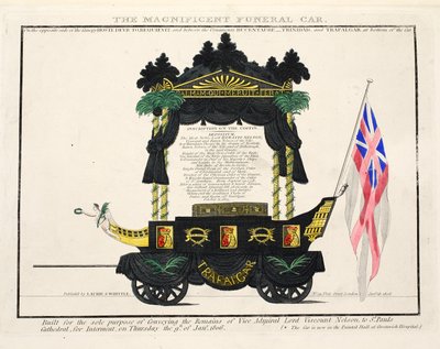 The Magnificent Funeral Car, pubi. 1806 (käsinvärinen kaiverrus) tekijältä English School