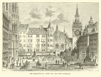 Marienplatz vanhalla ja uudella Rathausilla tekijältä English School