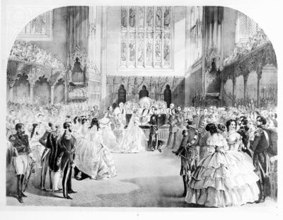 Victorian, kuninkaallisen prinsessan (1840-1901) ja Preussin kruununprinssi Frederick Williamin (1831-88) häät Chapel Royalissa, St. James