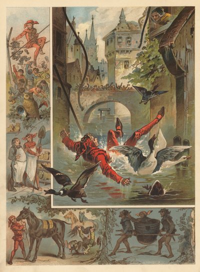 Iloinen narri (chromolitho) tekijältä English School