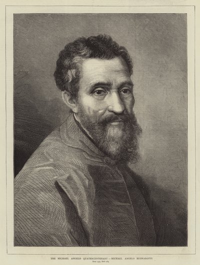 Michelangelo Quatercentenary, Michelangelo Buonarroti (kaiverrus) tekijältä English School