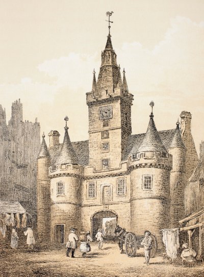 The Netherbow Port, Edinburgh, John Howien (1735-93) vuonna 1879 julkaistusta teoksesta The Scots Worthies mukaan Howie