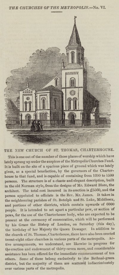 Uusi Pyhän Tuoman kirkko, Charterhouse (kaiverrus) tekijältä English School