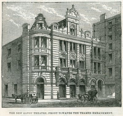 Uusi Savoy-teatteri, edessä kohti Thames-rantaa tekijältä English School