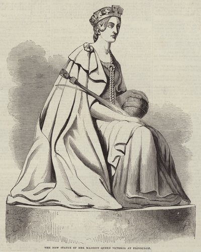 La nova estàtua de la seva majestat la reina Victòria a Edimburg (gravat) finlandès tekijältä English School