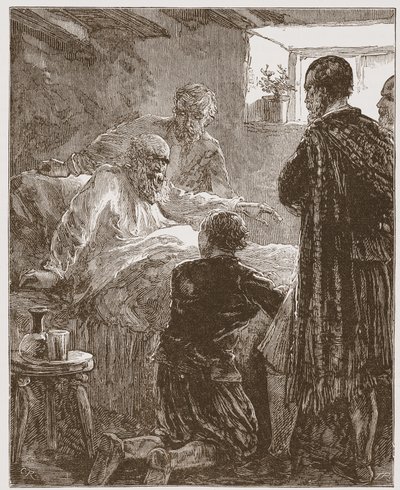 Vanhojen liittojen viimeinen saarna, kuvitus James Aitken Wylien (1808-1890) Protestantismin historiasta, pub. 1878 tekijältä English School