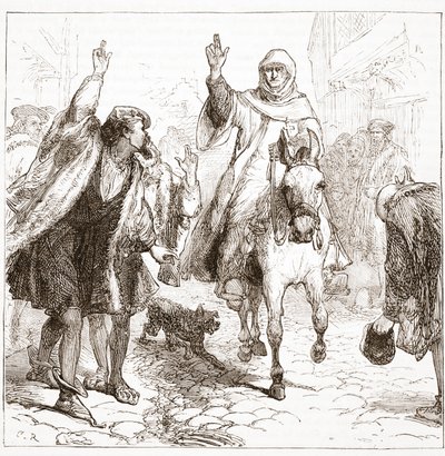 Paavin nuncio Chieregato Nürnbergissä, kuvitus James Aitken Wylien (1808-1890) Protestantismin historiasta, pub. 1878 tekijältä English School