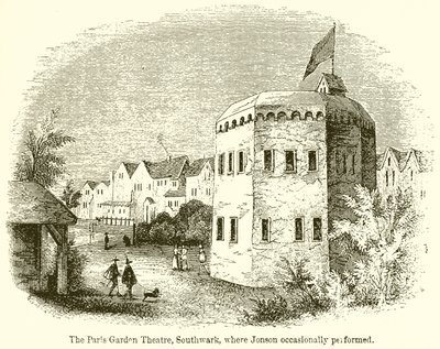 Paris Garden Theatre, Southwark, jossa Jonson esiintyi silloin tällöin tekijältä English School