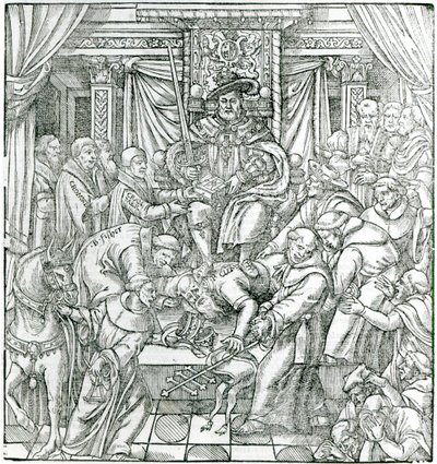 Kuningas Henrik VIII syrjäytti paavin, 1534 tekijältä English School
