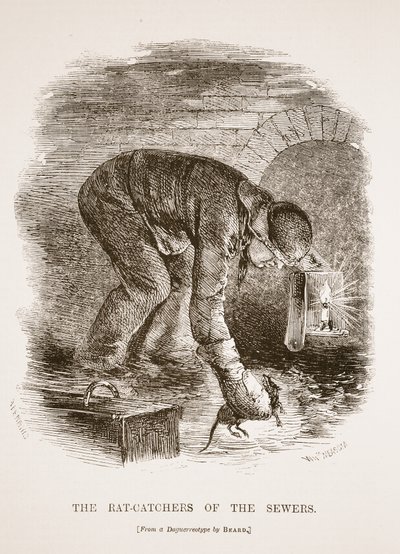 The Rat-Catchers of the Sewers, Richard Beardin daguerrotypiasta, kuvitus London Labourista ja London Poor, Henry Mayhew, pubi. 1862 tekijältä English School