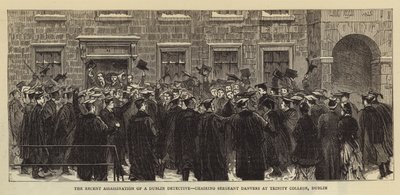 Äskettäinen Dublinin etsivän salamurha, jonka puheenjohtajana oli kersantti Danvers Trinity Collegessa Dublinissa tekijältä English School