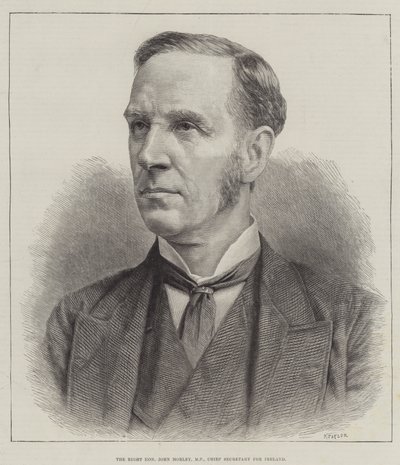 The Right Honorable John Morley, kansanedustaja, Irlannin pääsihteeri (kaiverrus) tekijältä English School