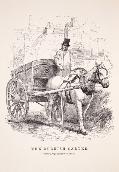 The Rubbish Carter, Richard Beardin daguerrotypiasta, kuvitus London Laborista ja London Poor, Henry Mayhew, pubi. 1862 tekijältä English School