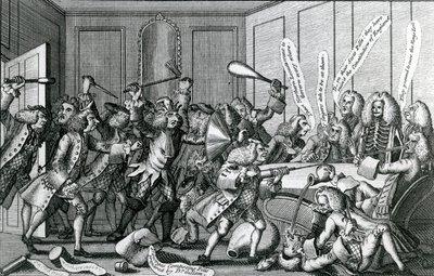 Warwick-linnan piiritys eli taistelu jäsenten ja lisensiaattien välillä, 1768 tekijältä English School