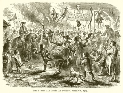 The Stamp Act -mellakat Bostonissa, Amerikassa, 1765 tekijältä English School
