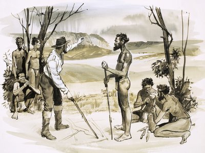 Australian tarina: John Batman ostaa maata aboriginaaleilta. tekijältä English School