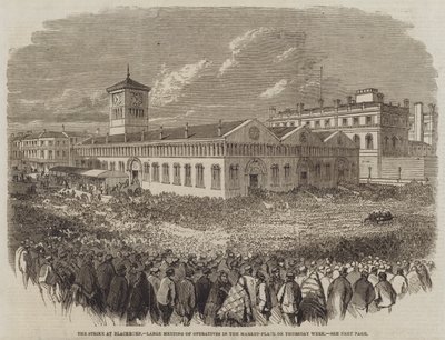 The Strike at Blackburn, suuri operatiivisten kokous torilla viikolla (kaiverrus) tekijältä English School