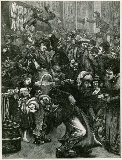 Sunnuntain kaupankäyntikysymykset - luonnos Petticoat Lane -kadulla tekijältä English School