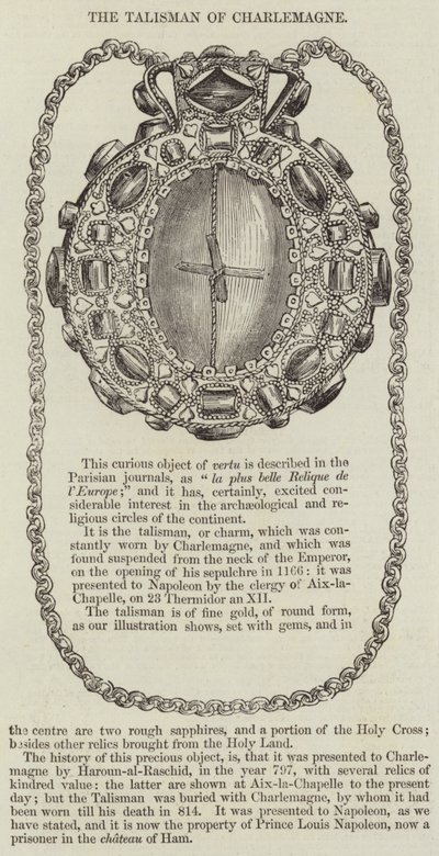 Kaarle Suuren talisman (kaiverrus) tekijältä English School