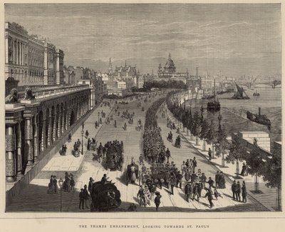 Thames Embankment, katsot kohti St Paulsia tekijältä English School