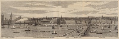 Thamesin pengerrys Thamesin pohjoispuolella Westminsterin palatsista Blackfriars Bridgeen tekijältä English School