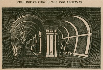 Thames-tunneli: perspektiivinäkymä kahdesta kaaresta tekijältä English School