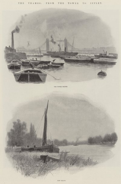Thames, Towerista Iffleyyn (litho) tekijältä English School