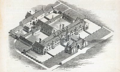 Union Workhouse pystytetään Canterburyyn, The Illustrated London News, 7. marraskuuta 1846 tekijältä English School