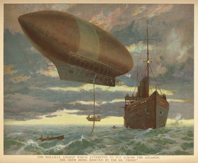 "Wellman-ilmalaiva, joka yritti lentää Atlantin yli, ja miehistön pelasti S.S. "Trent". Pienten ihmisten ilmalaivojen kirja. Lontoo: Ernest Nister, [1912] tekijältä English School