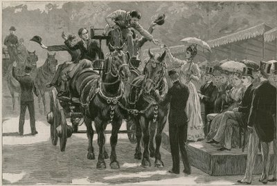 Whit Monday carthorse paraati Regents Parkissa; Prinsessa May esittelee merkit tekijältä English School