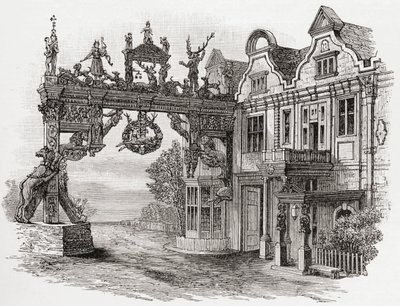 The White Hart Inn, Scole, Norfolk 1600-luvulla, J. R. Greenin teoksesta A Short History of the English People, julkaistu 1893 tekijältä English School