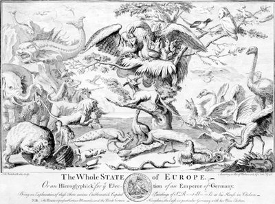 Koko Euroopan valtio eli hieroglyfi Saksan keisarin valintaan, 1741 tekijältä English School