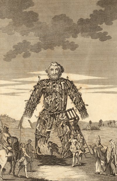 The Wicker Man of the Druids, The Complete English Travelleristä tai uusi kysely ja kuvaus Englannista ja Walesista, pub. 1771 tekijältä English School