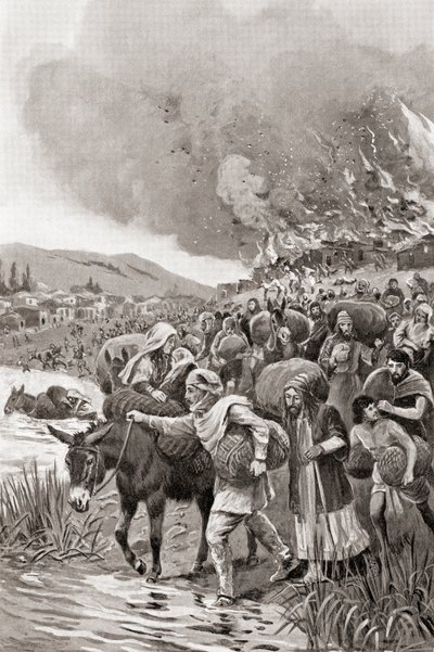 Sardisin polttaminen Joonian kapinan aikana 498 eKr., Hutchinsonin kansojen historiasta, pub.1915 tekijältä English School
