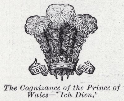 Walesin prinssin, "Ich Dien" (litho) tietoisuus tekijältä English School