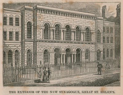 Uuden synagogan ulkopuoli, Great St Helens, Lontoo tekijältä English School