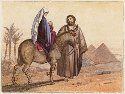 Lento Egyptiin (värilitografia) tekijältä English School