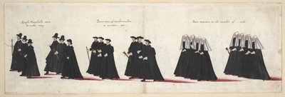 Kuningatar Elisabet I:n hautajaiskulkue Westminster Abbeyyn 28. huhtikuuta 1603 tekijältä English School